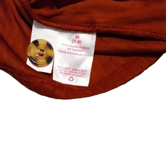 NWT No Boundaries Button Front Super Soft Scrunch Shoulder Straps RedTank M(7-9) - Picture 6 of 7